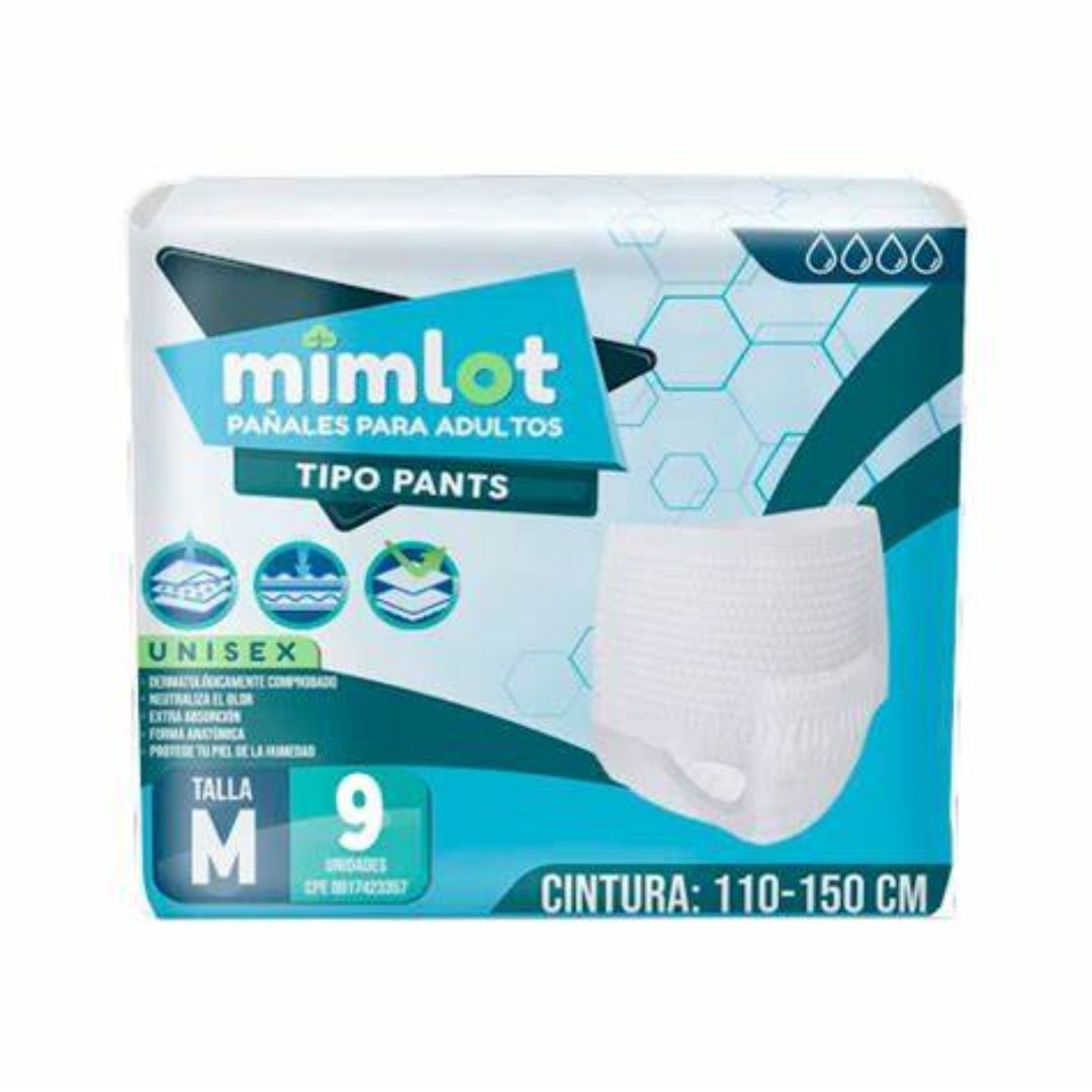 PAÑAL ADULTO TIPO PANTS TALLA M X 9 UND (MIMLOT)